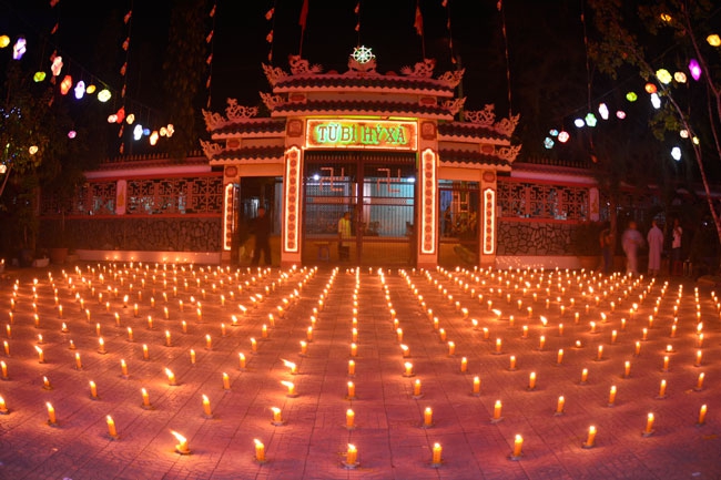 Lighting Festival for Amitabha Buddha’s Birth at Long Hoa Nunnery - Long An Province.