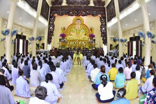Senior Venerable Thich Phap Quang (from Australia) Delivering Dharma Talk at Hoang Phap pagoda on Pure Land School