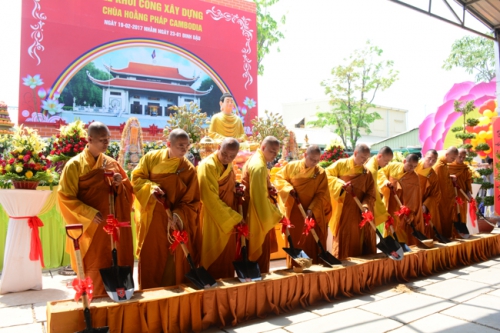 Ceremony Constructing Hoang Phap Pagoda in Cambodia