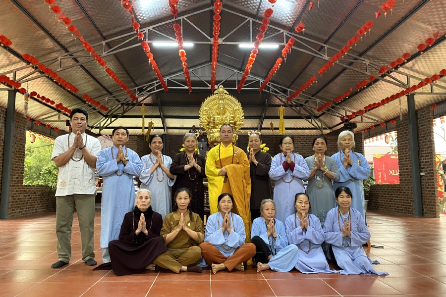 The ceremony putting statue Bodhisattva Avalokitesvara at Dai Co Viet Pagoda, Yen Bái