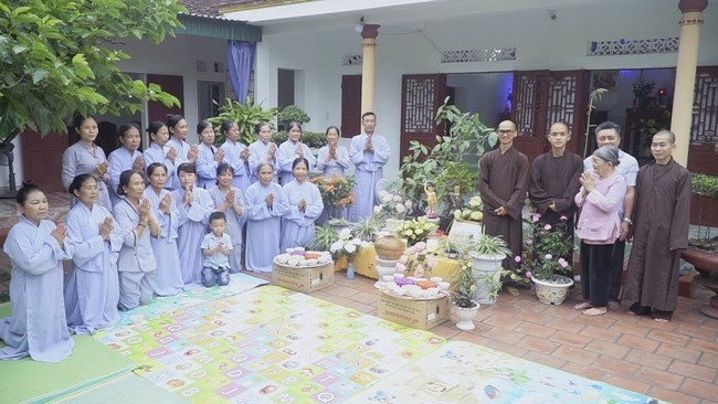 Dong Cao Pagoda granting the merit certificate to Buddhists having design of the Lumbini garden.   