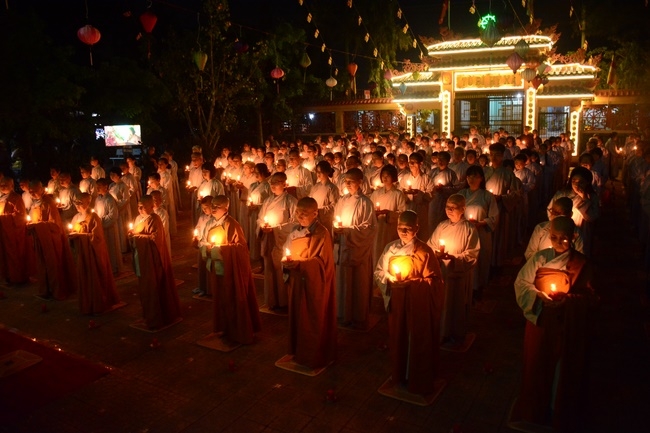Flower Lantern festival on Amitabha Buddha 's Birthday at Long Hoa Pagoda – Long An