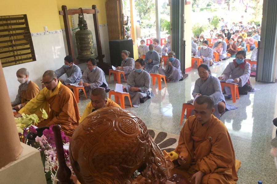 The Ceremony Praying for Peace in Lunar New Year at An Son Pagoda in Quang Ngai.