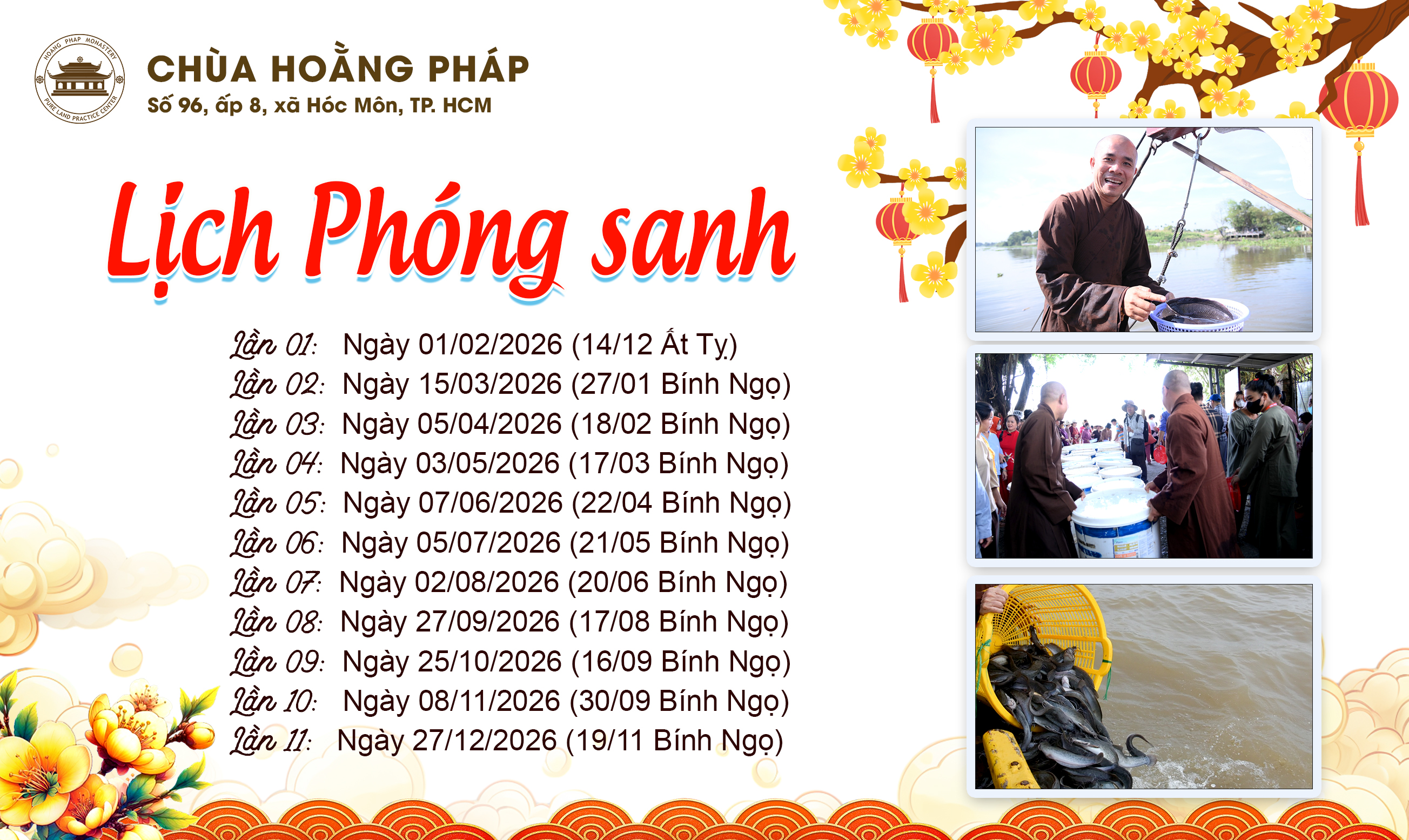 Lịch phóng sanh năm 2026