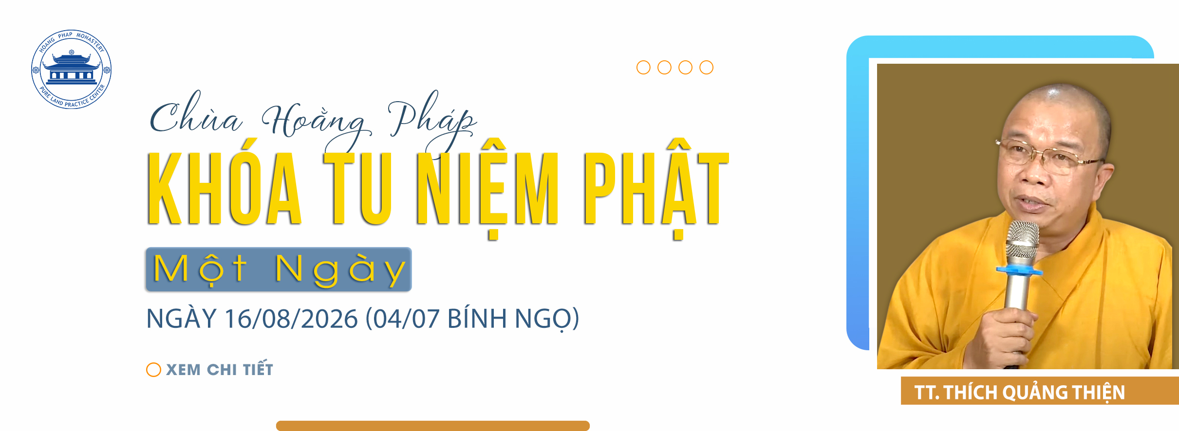 THÔNG BÁO KHÓA TU NIỆM PHẬT MỘT NGÀY | CHÙA HOẰNG PHÁP.