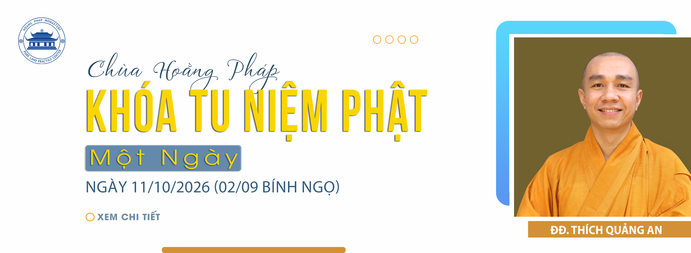 THÔNG BÁO KHÓA TU NIỆM PHẬT MỘT NGÀY.