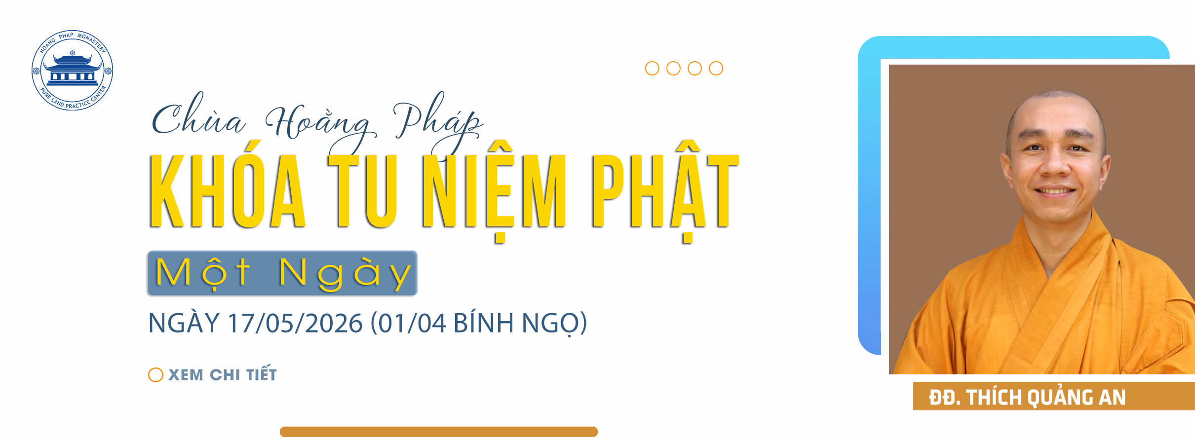THÔNG BÁO KHÓA TU NIỆM PHẬT MỘT NGÀY.