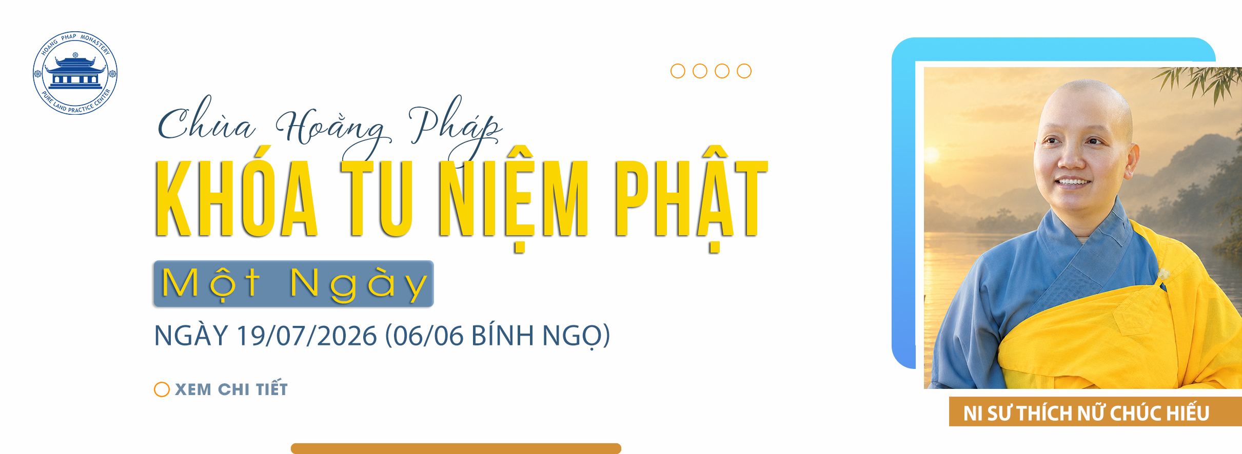 THÔNG BÁO KHÓA TU NIỆM PHẬT MỘT NGÀY.