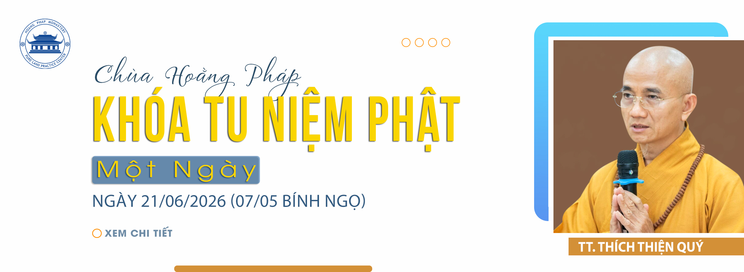 THÔNG BÁO KHÓA TU NIỆM PHẬT MỘT NGÀY.