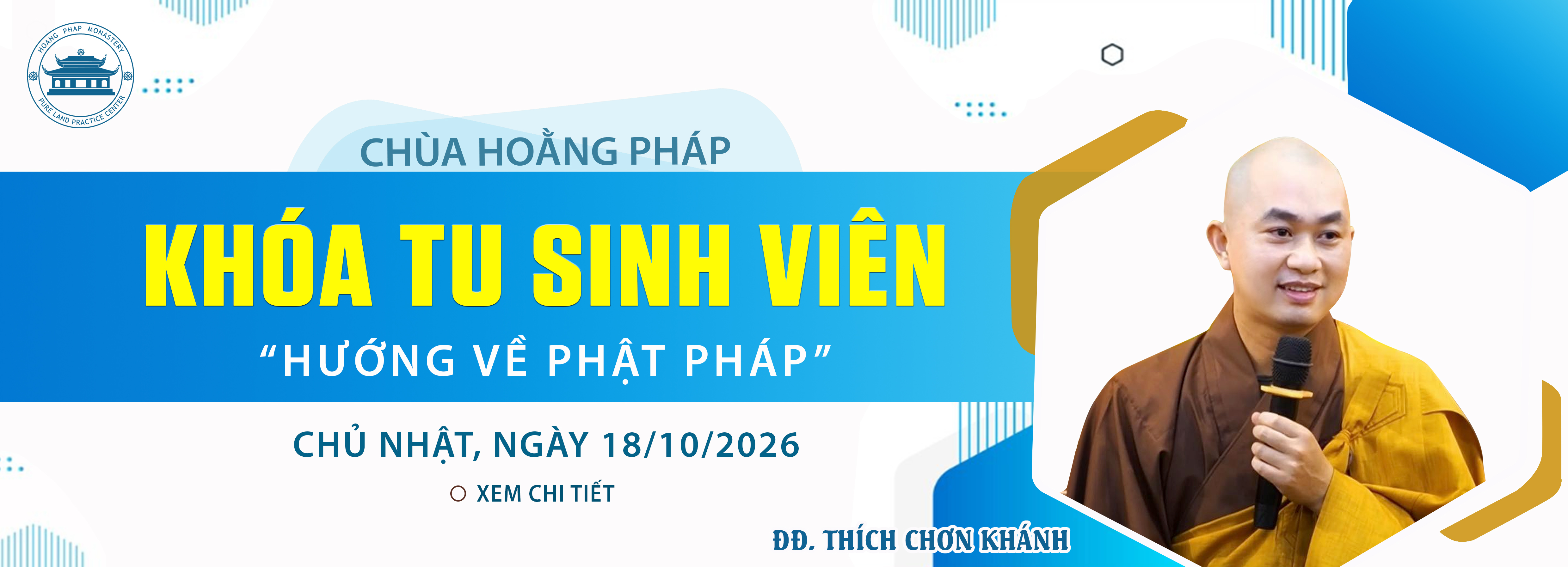 THÔNG BÁO KHÓA TU SINH VIÊN HƯỚNG VỀ PHẬT PHÁP | CHÙA HOẰNG PHÁP.