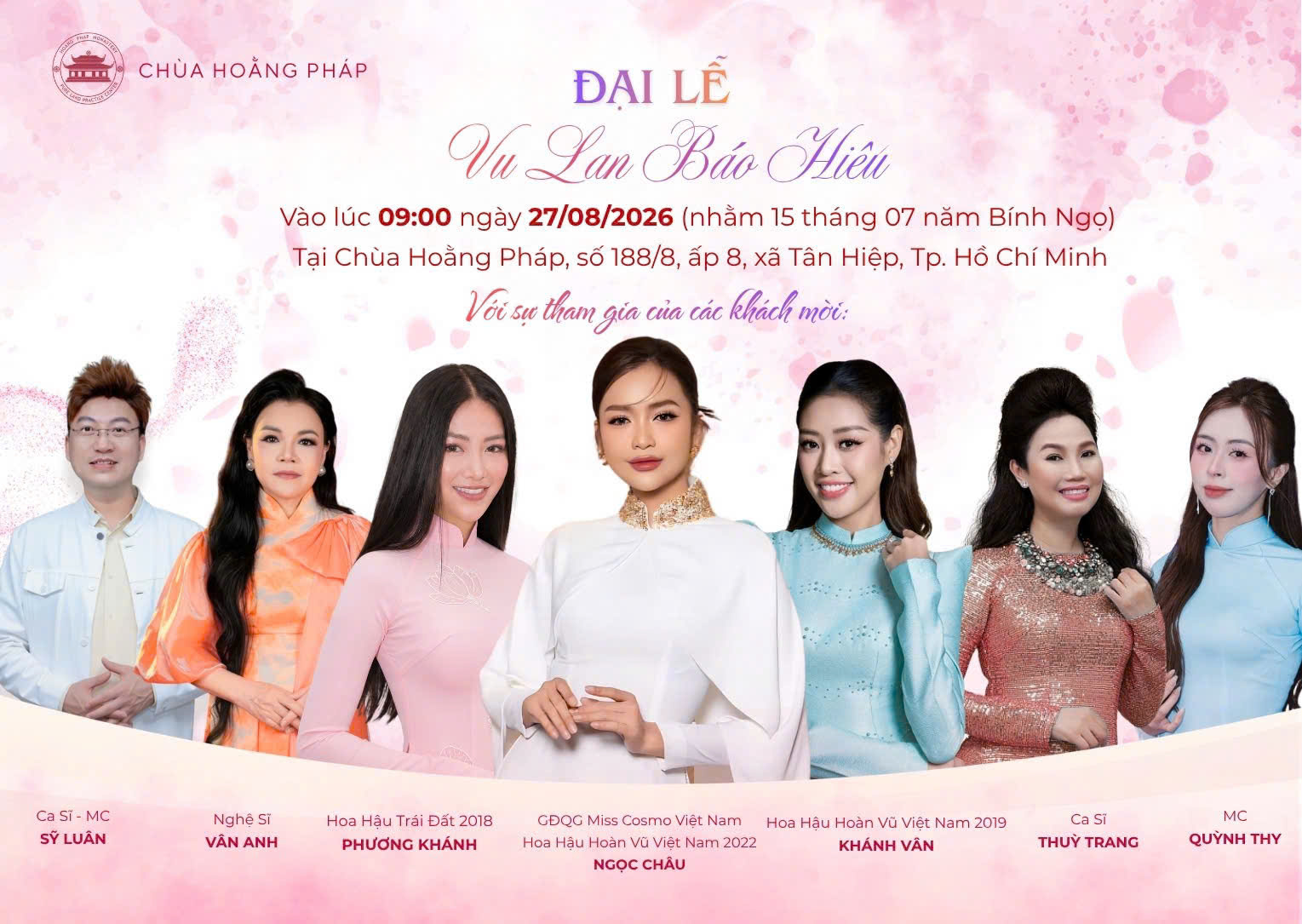 TRÂN TRỌNG THÔNG BÁO CHƯƠNG TRÌNH ĐẠI LỄ VU LAN BÁO HIẾU NĂM 2026.