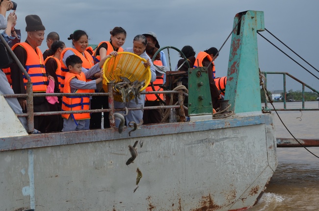 The  praying ceremony for rebirth and releasing creatures in Can Tho.
