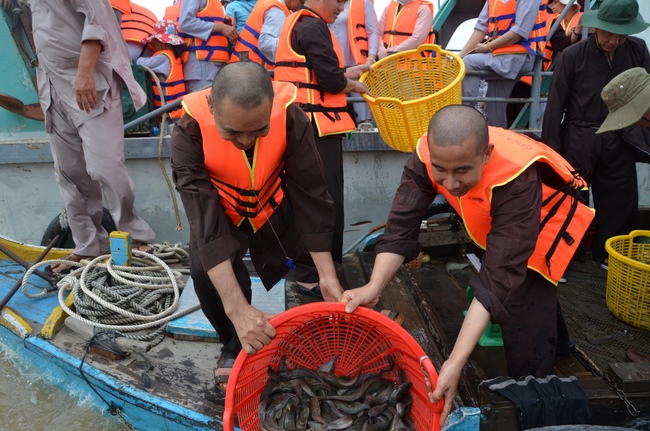 The  praying ceremony for rebirth and releasing creatures in Can Tho.