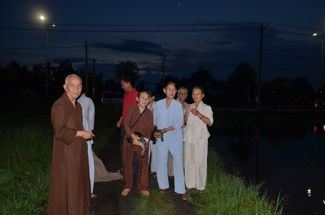 A praying ceremony for the rebirth and releasing creatures in Cu Chi