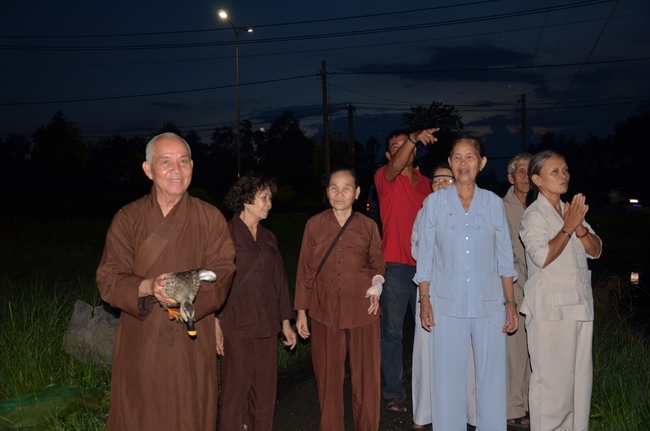 A praying ceremony for the rebirth and releasing creatures in Cu Chi
