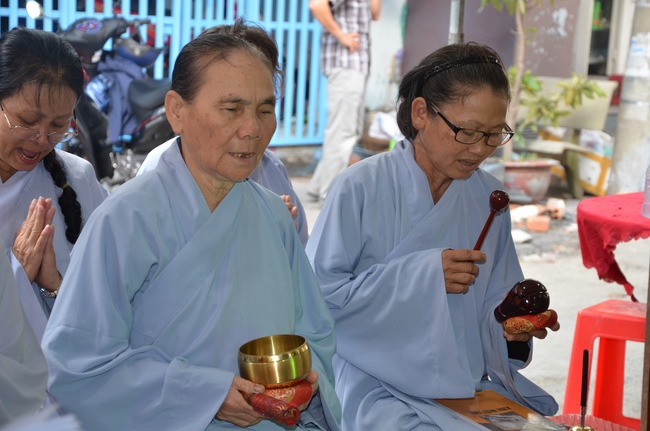 A praying ceremony for the rebirth and releasing creatures in Cu Chi