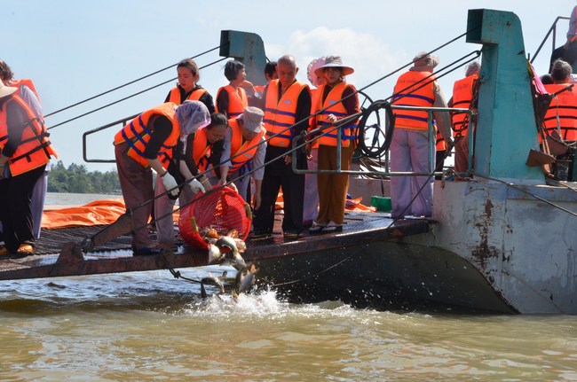 The Founder 's death anniversary at Quang Duc Pagoda and freeing creatures in Can Tho Province