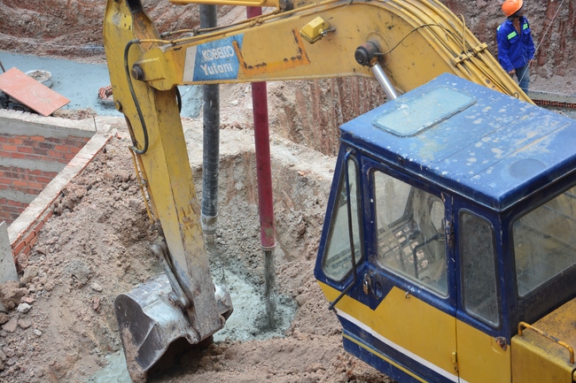 Basement concrete pouring the Multifunctional Building