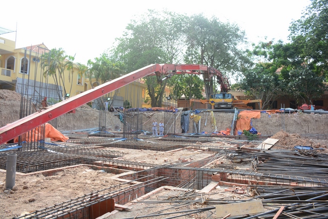 Basement concrete pouring the Multifunctional Building
