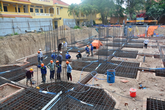 Basement concrete pouring the Multifunctional Building