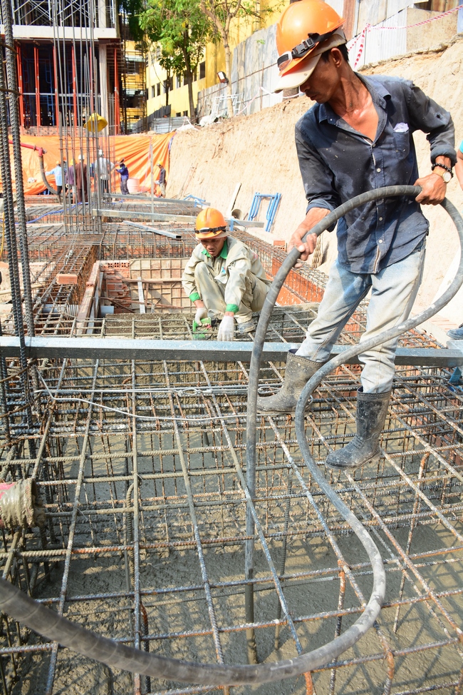 Basement concrete pouring the Multifunctional Building