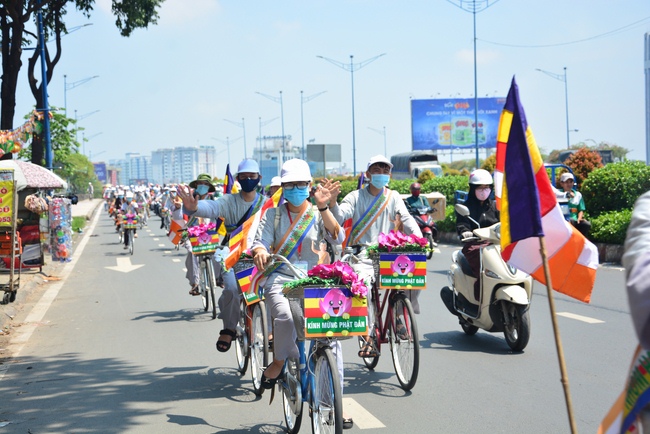 Bicycle procession for Vesak Celebration