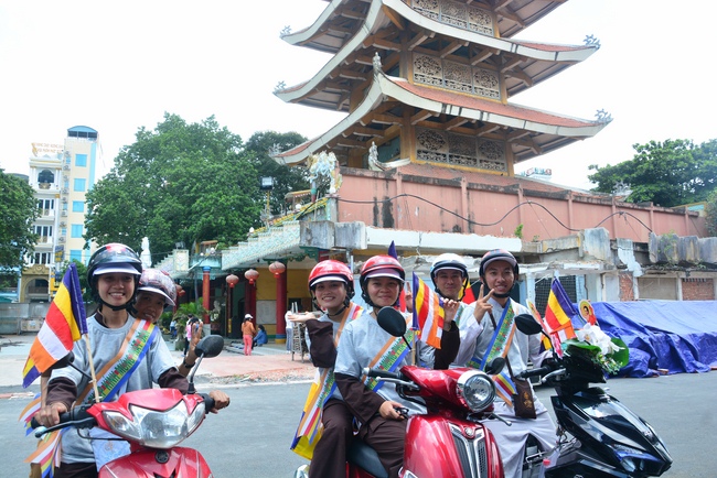 Bicycle procession for Vesak Celebration