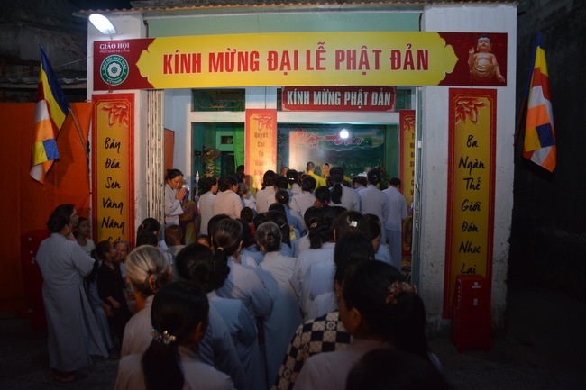 The ceremony of bath the Buddha in the Lumbini gardens of Buddhist  houses in Thai Binh province