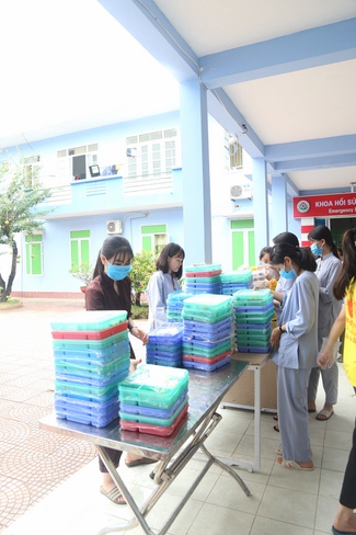Giving  vegetarian rice portions and release creatures at Dong Cao Pagoda - Thanh Hoa