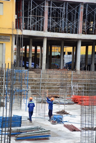 Foundation Pouring the Ground Floor of the Multifunctional Building