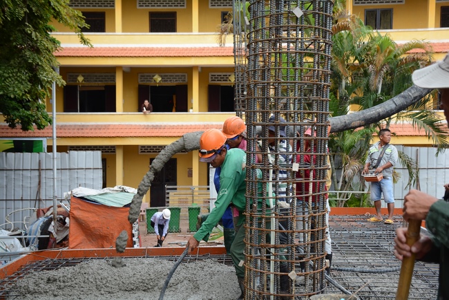 Foundation Pouring the Ground Floor of the Multifunctional Building