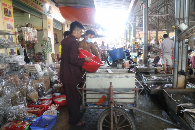 Giving vegetarian rice portions and releasing creatures at Dong Cao Pagoda - Thanh Hoa