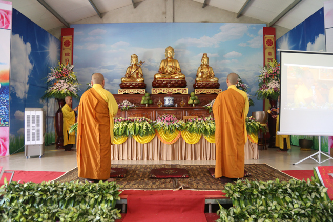 Celebrating a requiem and preparation of Ullambana ceremony in 2018 at Dong Cao Pagoda - Thanh Hoa