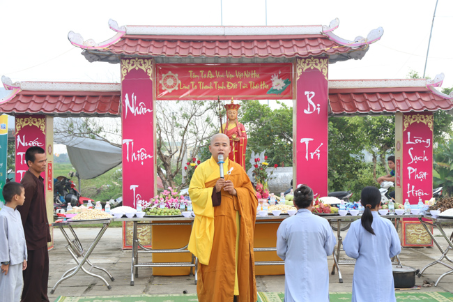 Celebrating a requiem and preparation of Ullambana ceremony in 2018 at Dong Cao Pagoda - Thanh Hoa