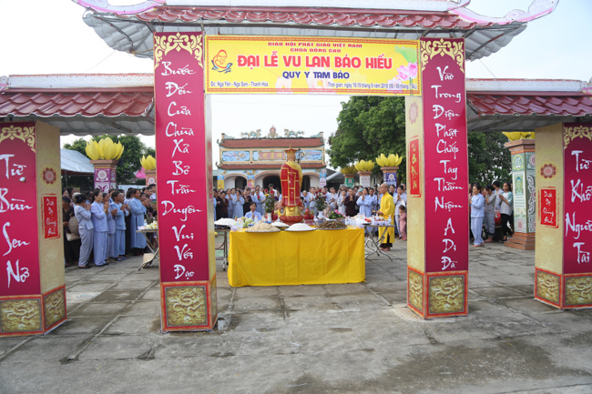 Celebrating a requiem and preparation of Ullambana ceremony in 2018 at Dong Cao Pagoda - Thanh Hoa