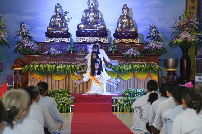 Celebrating a requiem and preparation of Ullambana ceremony in 2018 at Dong Cao Pagoda - Thanh Hoa