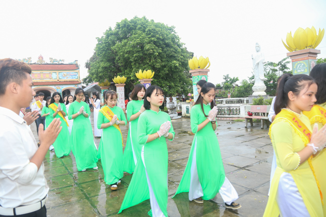 Celebrating a requiem and preparation of Ullambana ceremony in 2018 at Dong Cao Pagoda - Thanh Hoa