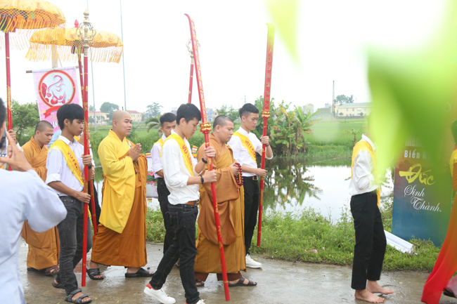 Celebrating a requiem and preparation of Ullambana ceremony in 2018 at Dong Cao Pagoda - Thanh Hoa