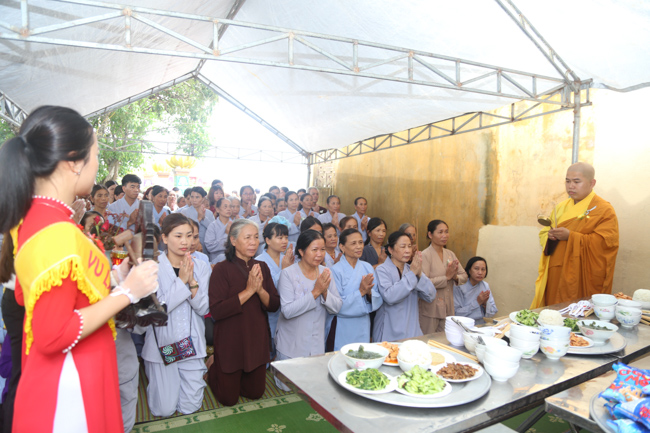 Celebrating a requiem and preparation of Ullambana ceremony in 2018 at Dong Cao Pagoda - Thanh Hoa
