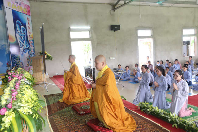 Celebrating a requiem and preparation of Ullambana ceremony in 2018 at Dong Cao Pagoda - Thanh Hoa