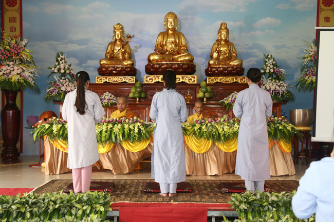Celebrating a requiem and preparation of Ullambana ceremony in 2018 at Dong Cao Pagoda - Thanh Hoa