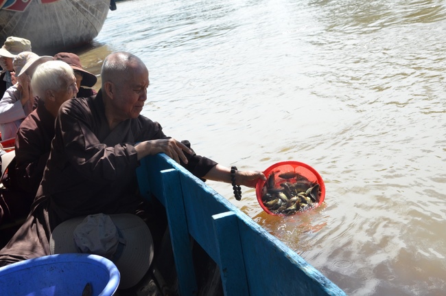 Handing over two charity houses and releasing creatures in Kien Giang