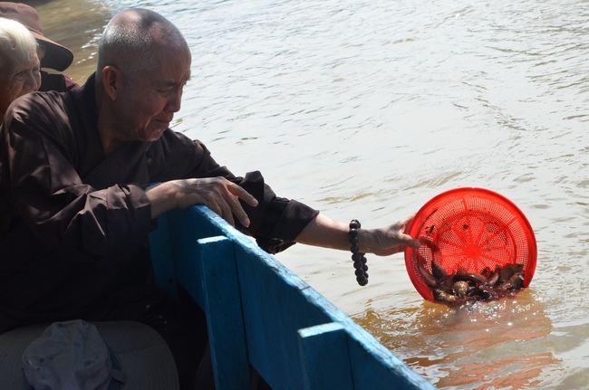 Handing over two charity houses and releasing creatures in Kien Giang
