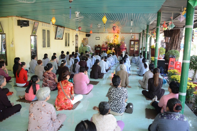 Year-end summarizing ceremony at Nhat Phap pagoda in Dong Nai.