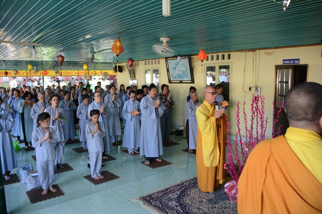 Year-end summarizing ceremony at Nhat Phap pagoda in Dong Nai.