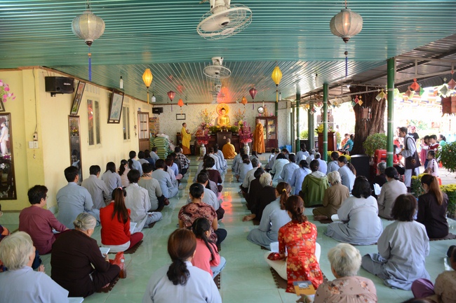 Year-end summarizing ceremony at Nhat Phap pagoda in Dong Nai.
