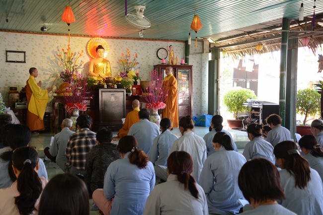 Year-end summarizing ceremony at Nhat Phap pagoda in Dong Nai.