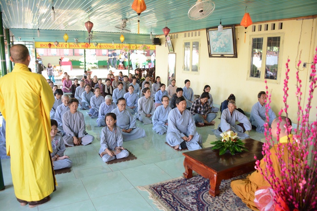 Year-end summarizing ceremony at Nhat Phap pagoda in Dong Nai.