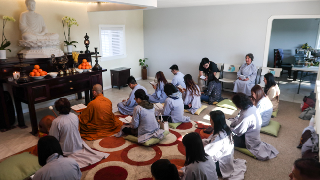 The One day Retreat at the Hoang Phap Pagoda in United States