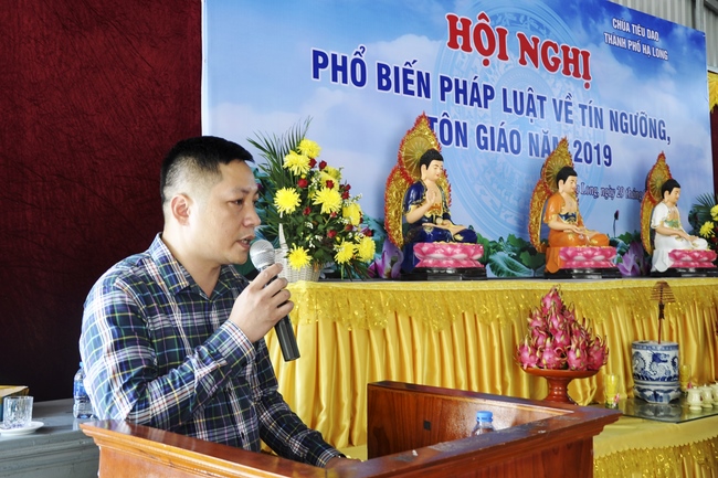 Meeting of popularizing the laws of beliefs and religions at Tieu Dao pagoda, Quang Ninh